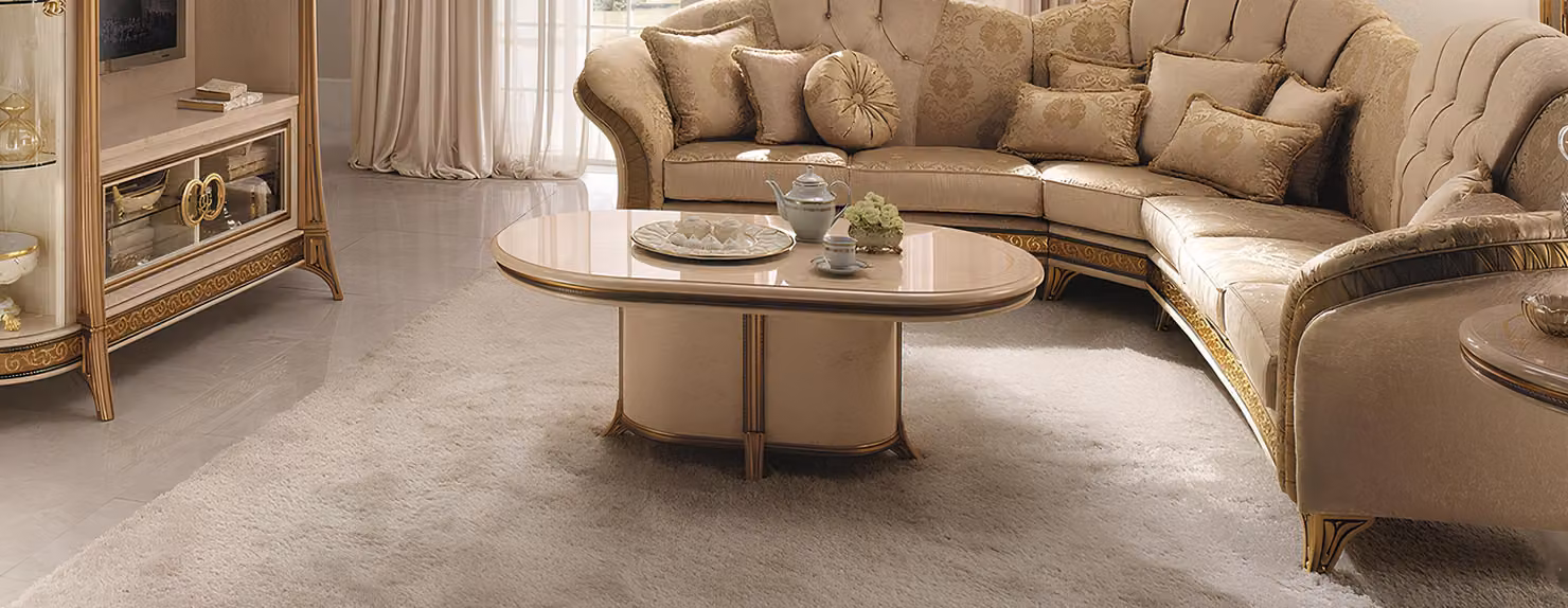 Holz Italienische Möbel Barock Stil Luxus Braun Couchtisch Wohnzimmer Tisch