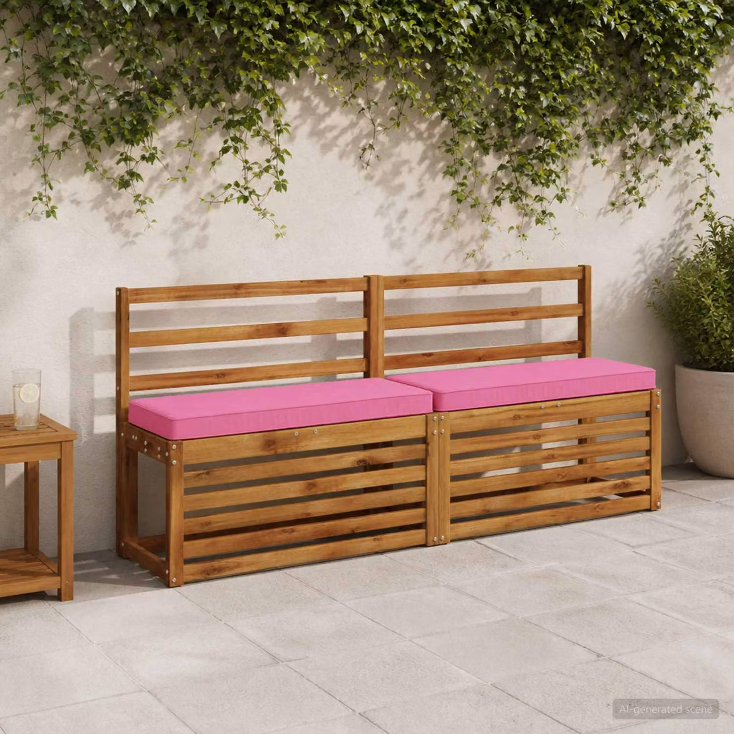 Cuscino per Panchina vidaXL VUGHT Rosa in Poliestere con Rivestimento Rimovibile e Resistente ai Raggi UV