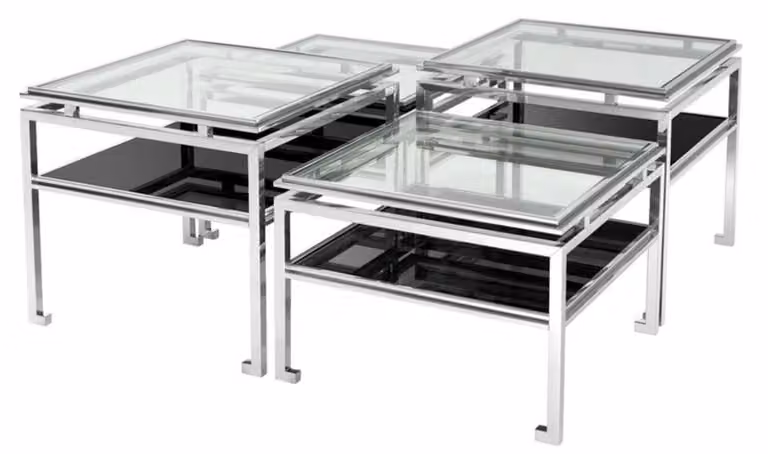 Casa Padrino set di 4 tavolini in argento - Mobili da salotto di design