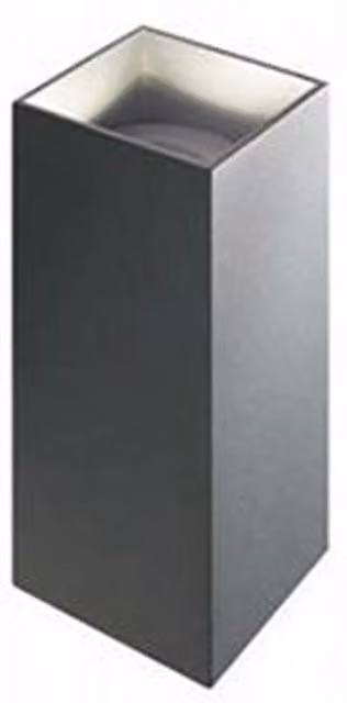 Applique da esterno moderna Tower SOVIL in alluminio e vetro grigio con luce LED up/down 4000K