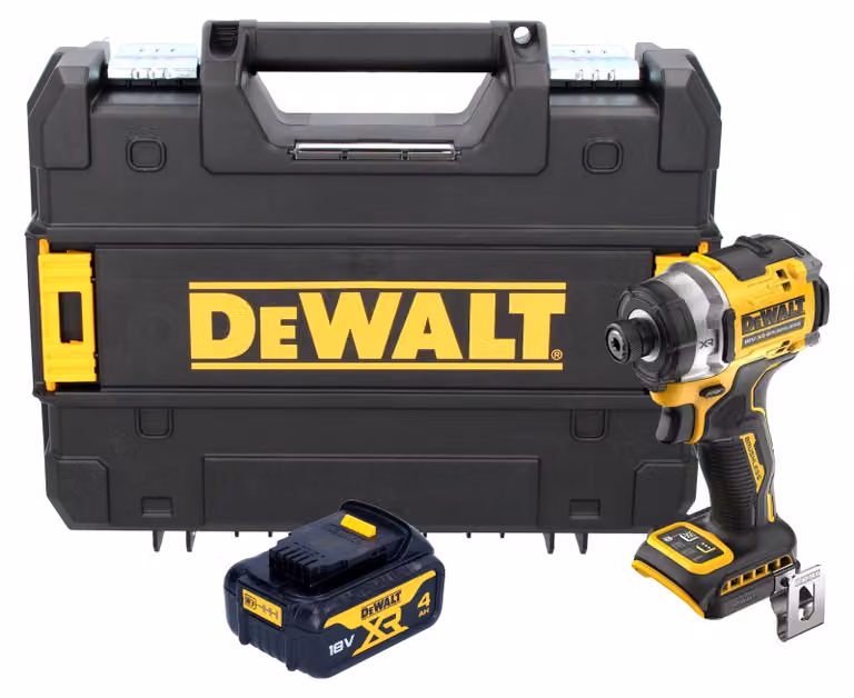 Avvitatore a impulsi a batteria DeWalt DCF 860 NT 18 V 282 Nm 1/4" brushless + 1x batteria ricaricabile 4,0 Ah + TSTAK - senza caricatore