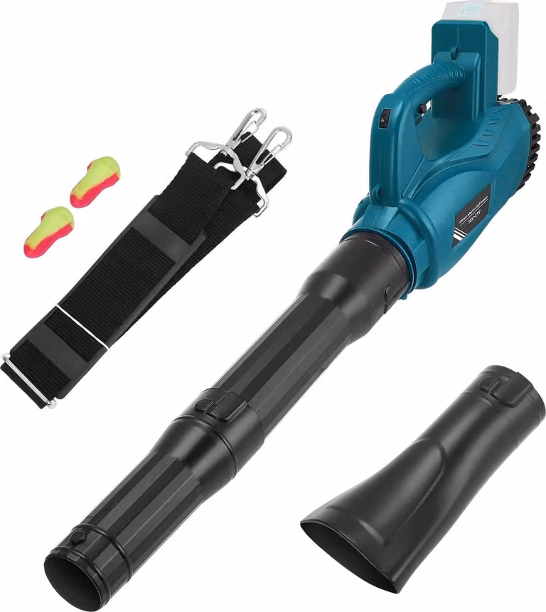 Soffiatore a batteria - Soffiatore a batteria senza fili - 6 velocità - Batteria da 18V inclusa - Velocità dell'aria fino a 297 km/h - Colore: blu