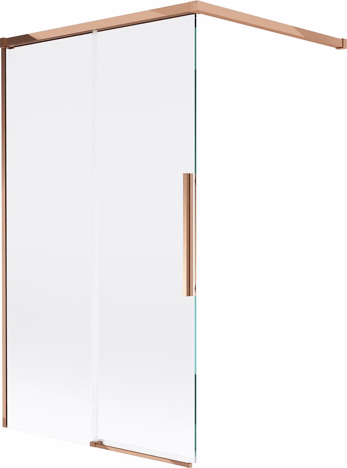 Mexen Rox parete doccia scorrevole a 2 ante 100 x 150 cm, trasparente, oro rosa - 8C9-100-003-60-00