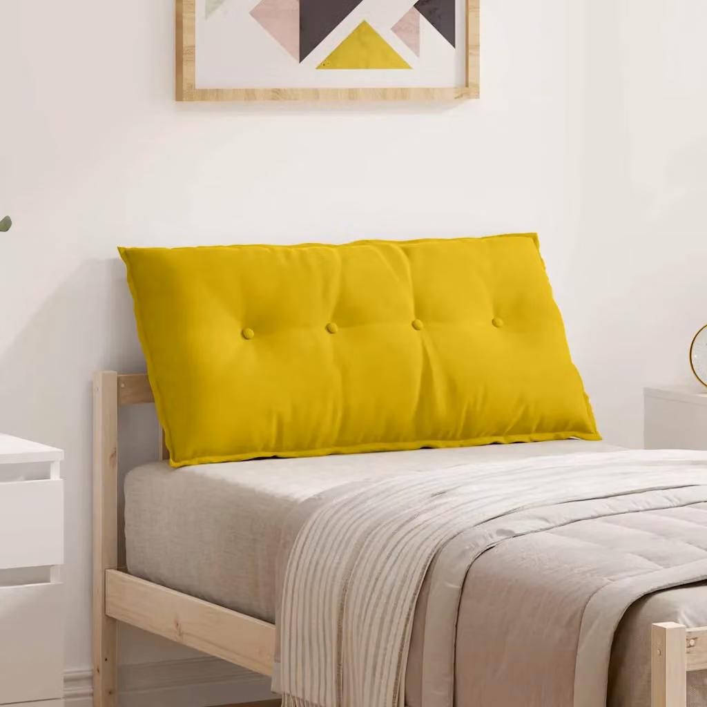Cuscino per schiena vidaXL in tessuto a coste giallo L 100 cm x P 50 cm