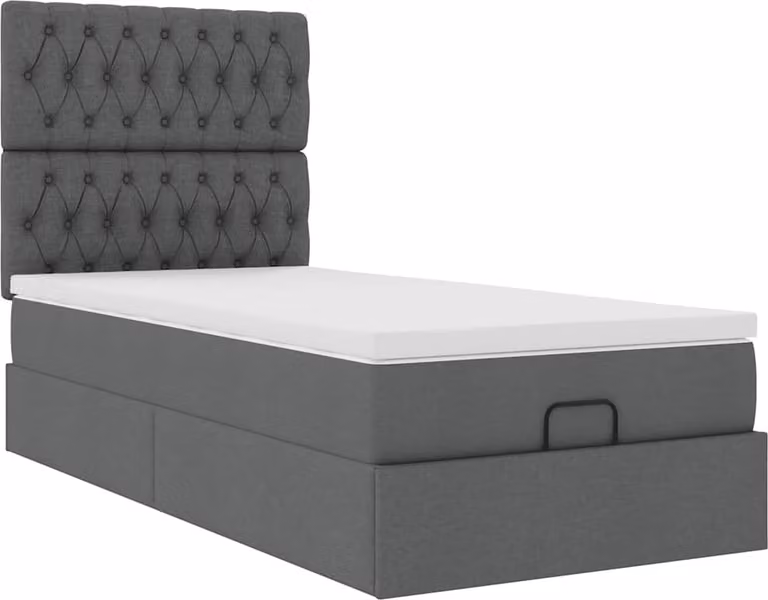Struttura Letto Pouf con Materasso 100x200 cm in Tessuto