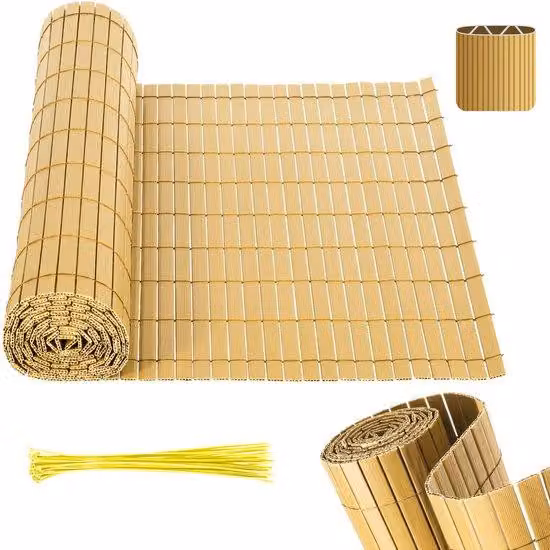 Recinzione da giardino in PVC da 5 m - Modello a W - Resistente al vento e alle intemperie, resistente ai raggi UV - Per giardino e terrazza