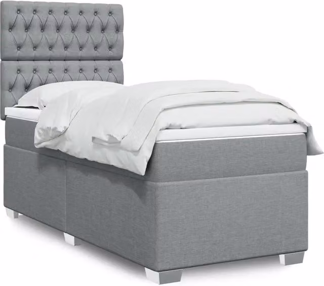 Letto Ibrido vidaXL con Materasso Grigio Chiaro e Bianco L/P: 100 x 200 cm