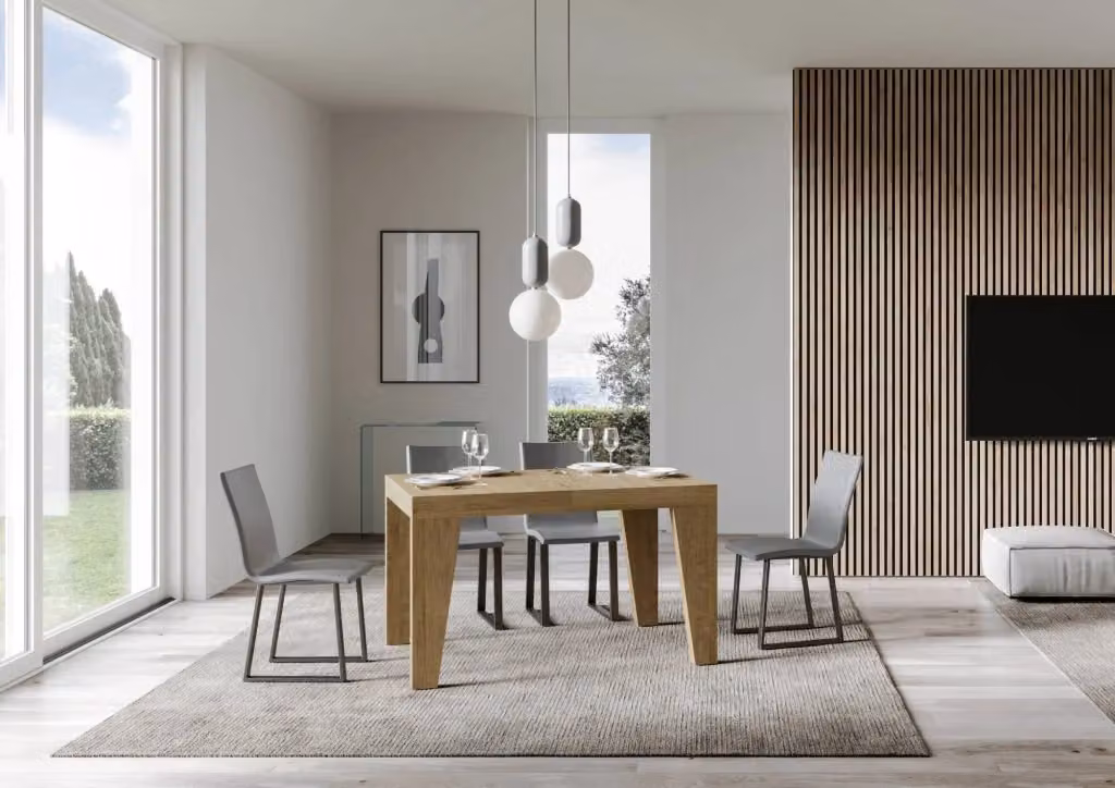 Tavolo Allungabile Moderno Naxy in MDF Laminato Colore Quercia Natura L/P/H: 120/380 x 90 x 77 cm – 2