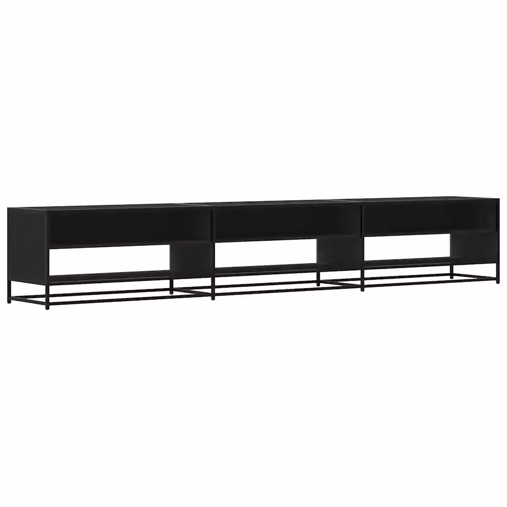 Mobile Porta TV Industrial vidaXL Nero in Legno e Metallo L/P/H: 270 x 40 x 46 cm – 3