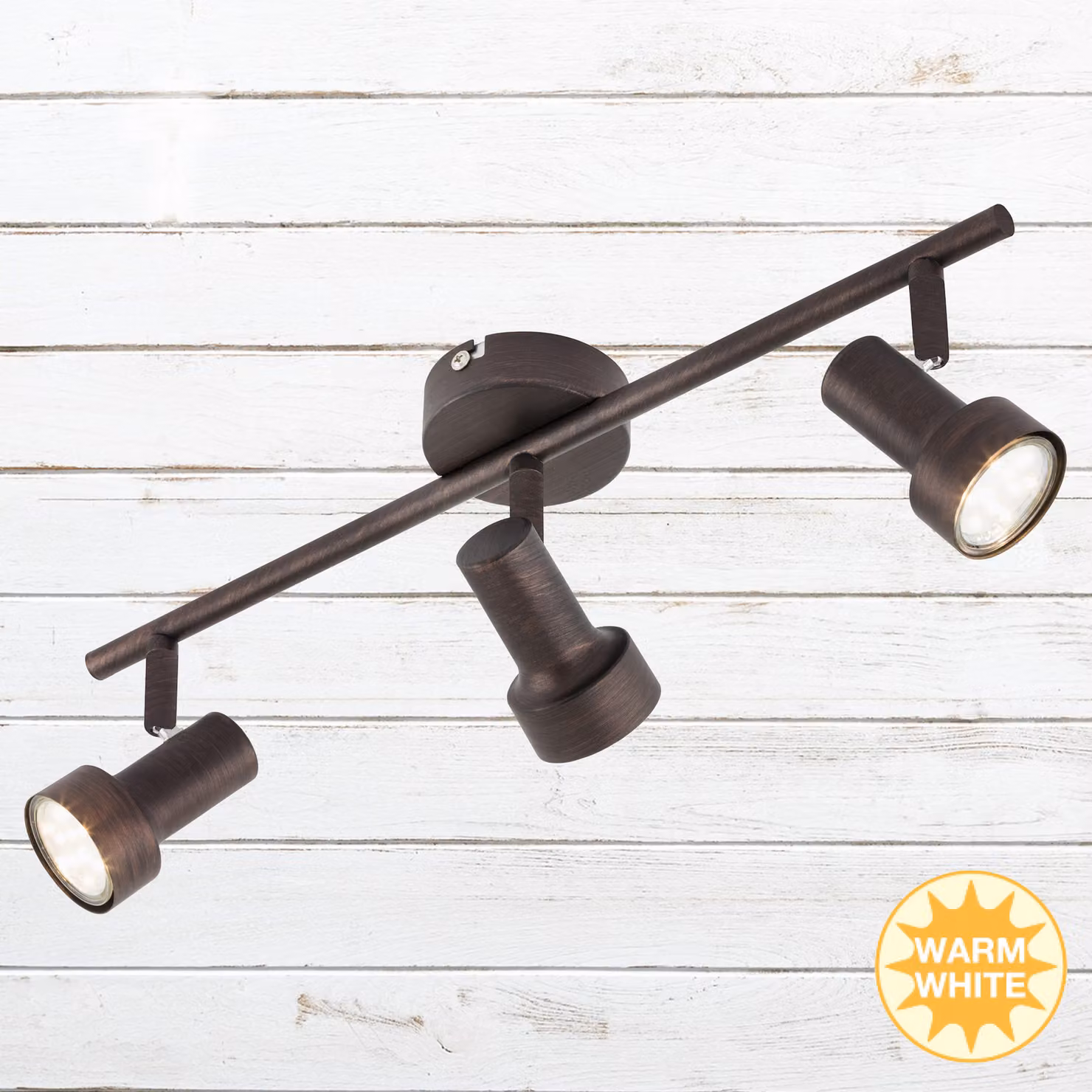Faretto LED da soffitto, 48 cm, 9 W, rame, lampade Briloner