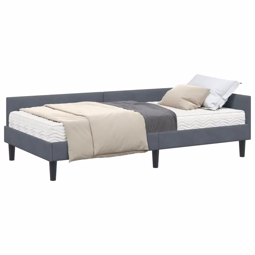 Letto Angolare Moderno con Materasso in Velluto Grigio vidaXL L/P/H: 204 x 100 x 151 cm – 2