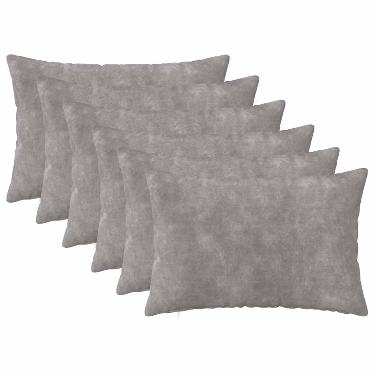 Set di 6 federe vidaXL HEERLEN in microfibra grigio chiaro, L 50 cm x P 30 cm