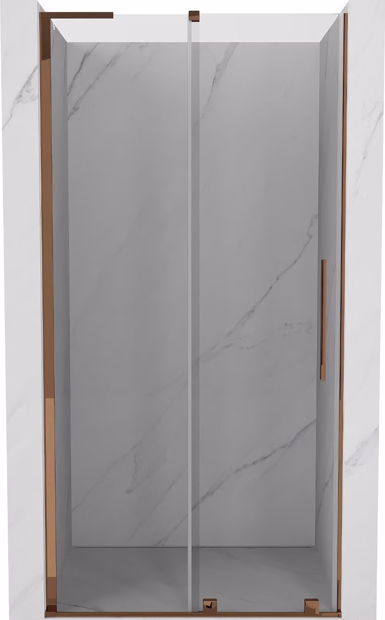 Mexen Velar L porta doccia scorrevole 100 cm, trasparente, oro rosa - 871-100-003-01-60
