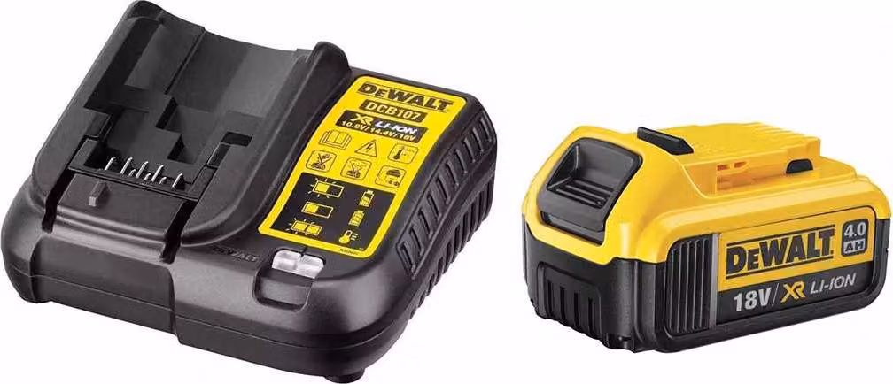 Set di alimentazione DeWALT (1 x 18V 4,0 Ah + DCB107)