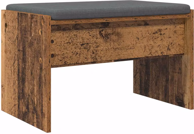 Panca per ingresso con cuscino Legno vecchio 63 x 38 x 40 cm