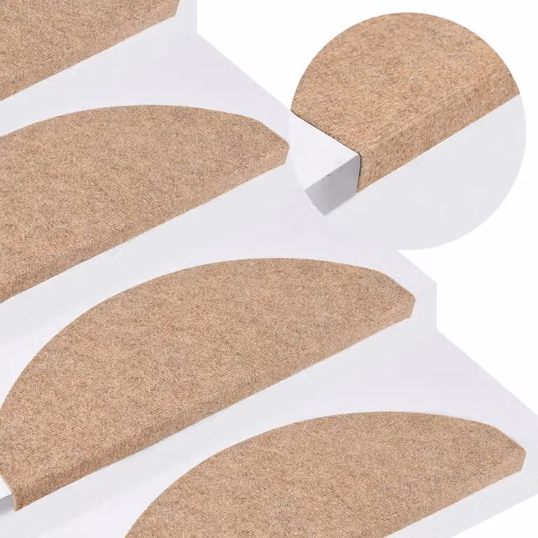 vidaXL Set di 20 Tappetini Autoadesivi per Scale Antiscivolo e Fonoassorbenti, Beige, L 65 x P 22,5 x H 3,5 cm