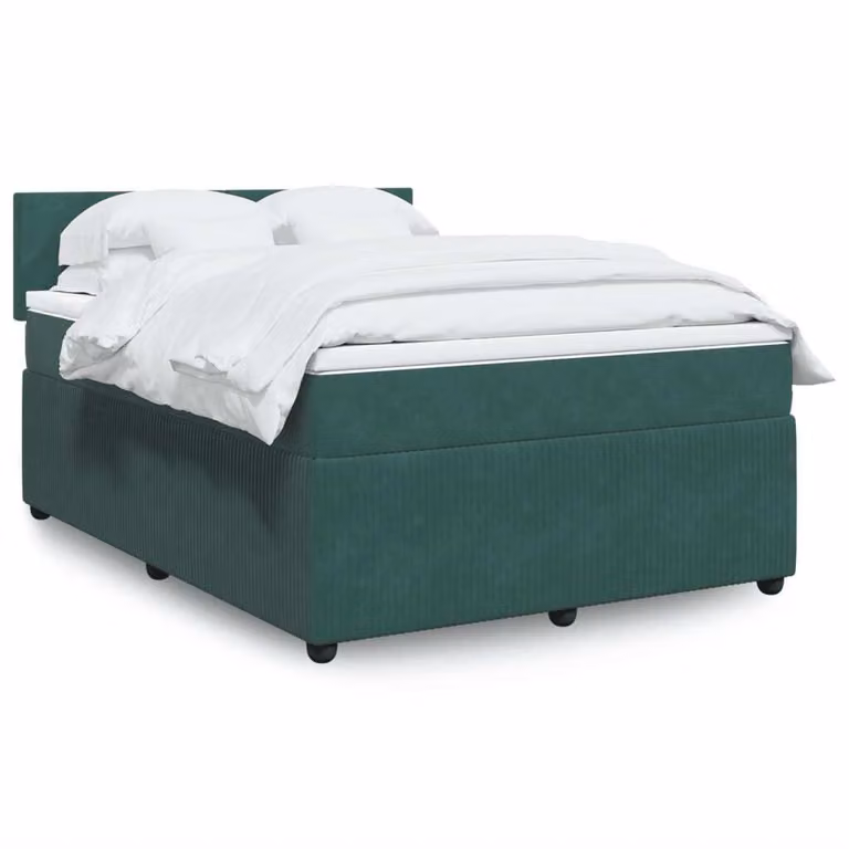Maison Exclusive - Giroletto a Molle con Materasso Verde Scuro 140x200 cm Velluto