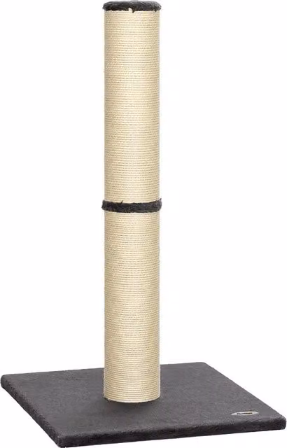 Tiragraffi per gatti PawHut con corda in sisal e base in truciolato e peluche, Grigio scuro, Altezza: 80 cm