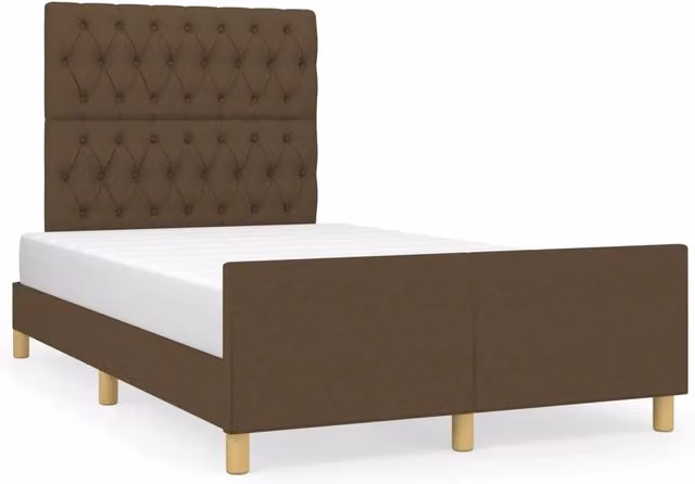 Letto matrimoniale | Letto per adulti | Giroletto senza Materasso Marrone Scuro 120x200 cm Tessuto