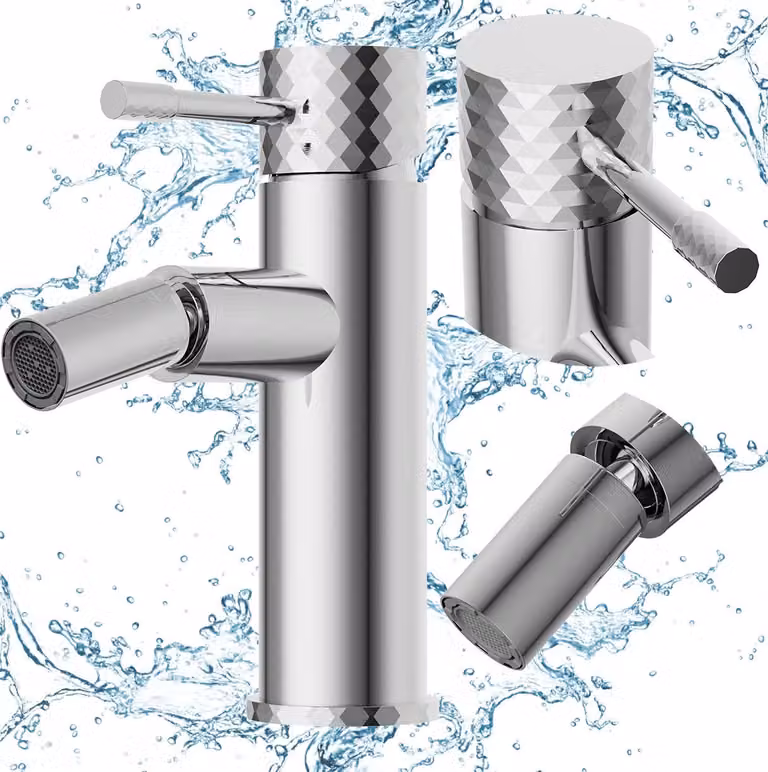 Granitan - Miscelatore bidet - Rubinetto bagno altezza 17,8 cm - Rubinetto cromato - GLAMI