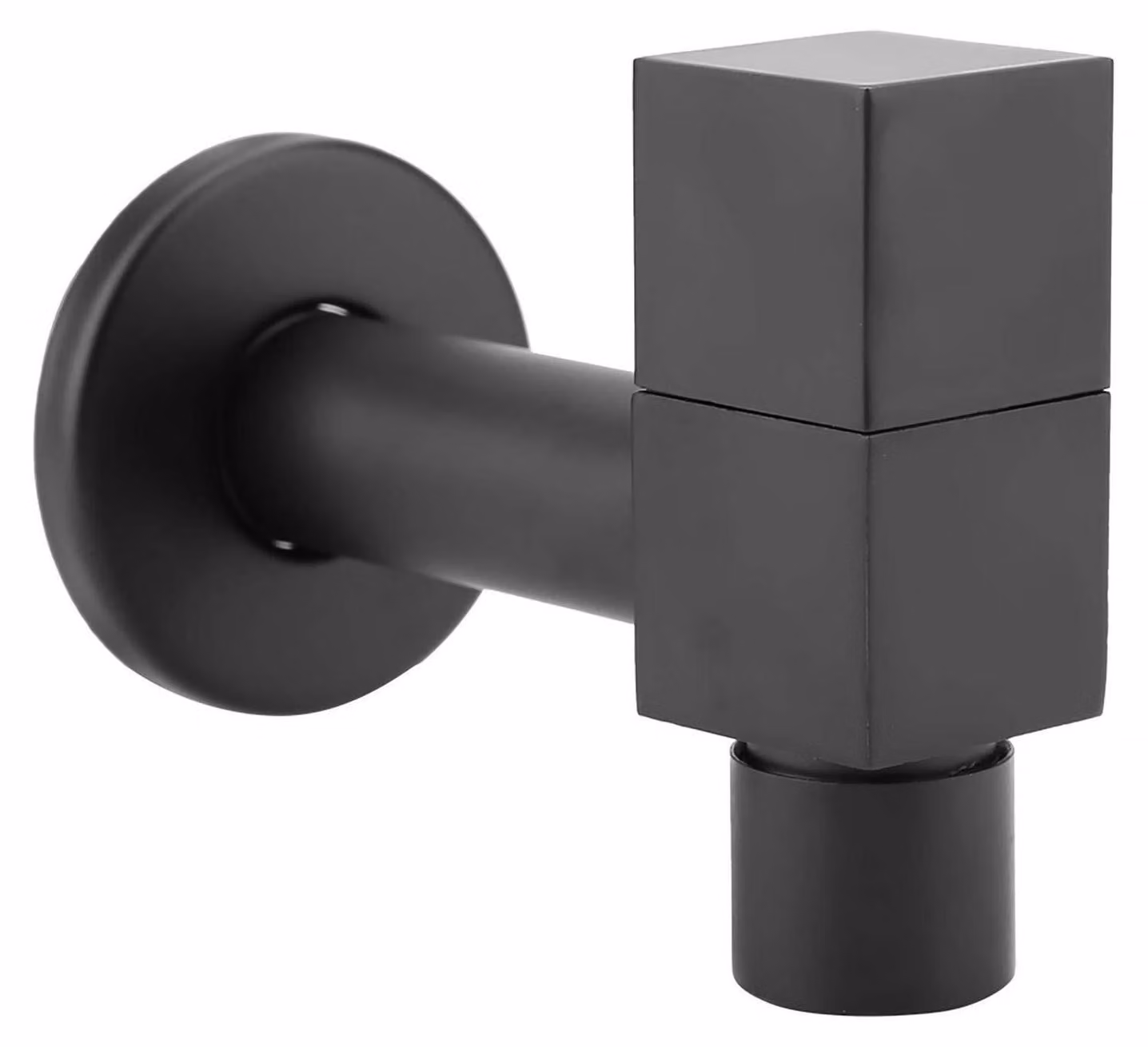 Rubinetto angolare per acqua fredda, nero, in ottone, con attacco G1/2 e G3/4