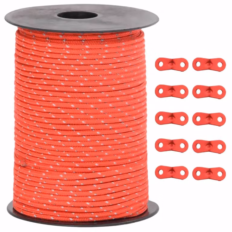 Corda Tenda con Strisce Riflettenti e Chiavi 50 m 3 mm