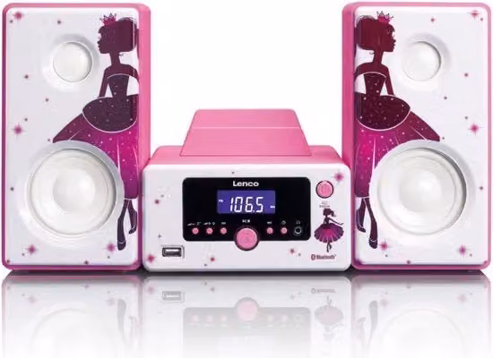 Stereo compacto con Bluetooth, USB e radio FM (funzione sveglia, ingresso aux, altoparlante per cuffie) 2 x 5 watt (RMS)
