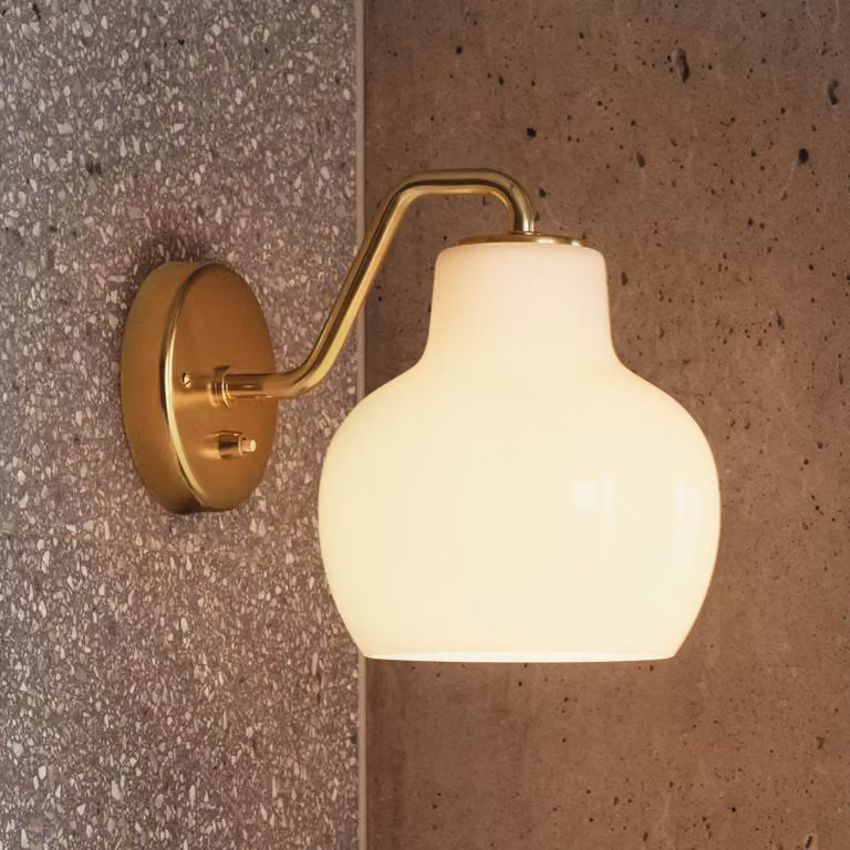 Louis Poulsen Applique da parete di design VL Ring Crown, Ottone / Oro, Soggiorno / Sala da pranzo, Vetro, Design, Applique