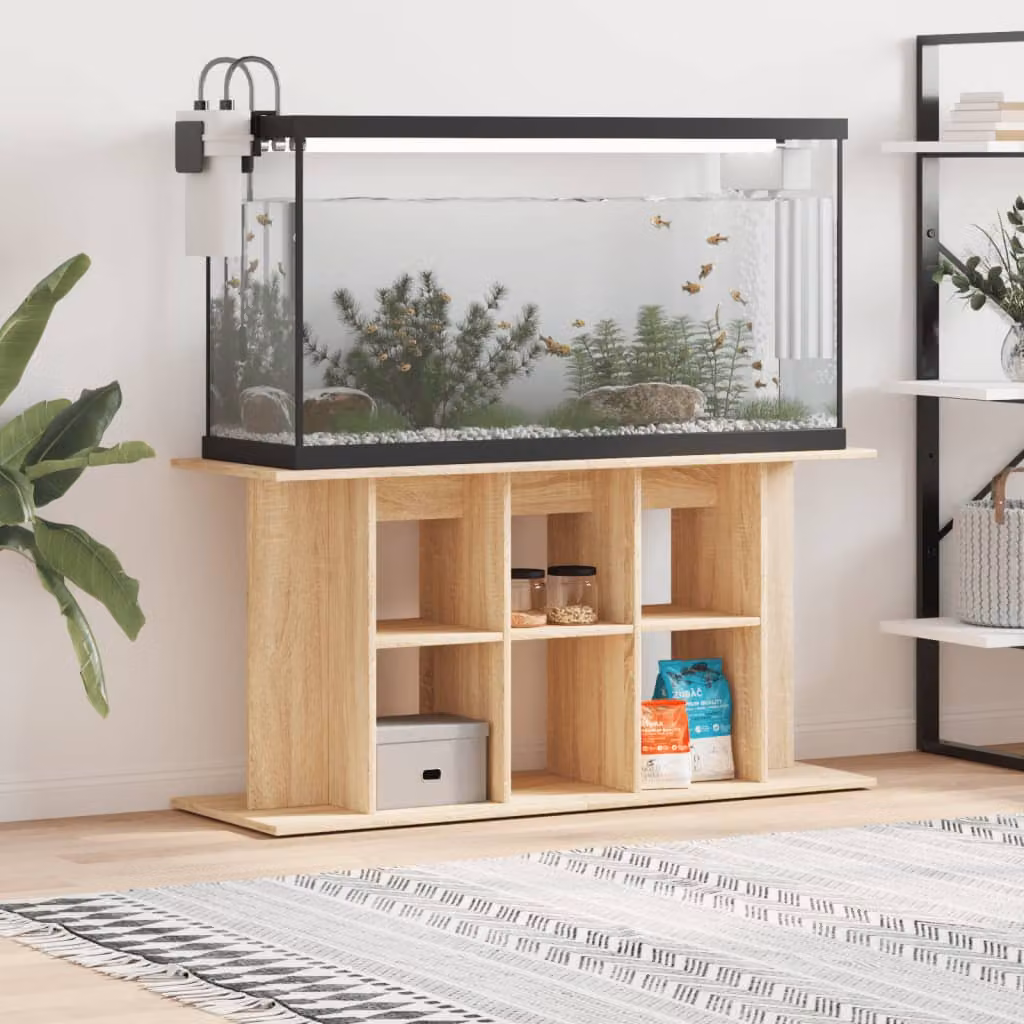 vidaXL Supporto per acquario in legno ingegnerizzato rovere Sonoma, L/P/H: 120 x 40 x 60 cm