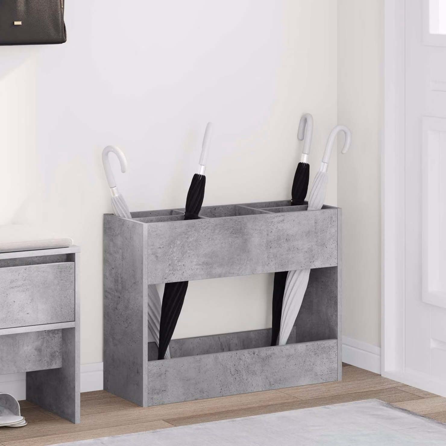 vidaXL Supporto per Ombrellone Moderno Grigio con Finitura Opaca L: 65 cm, P: 40 cm, H: 50 cm