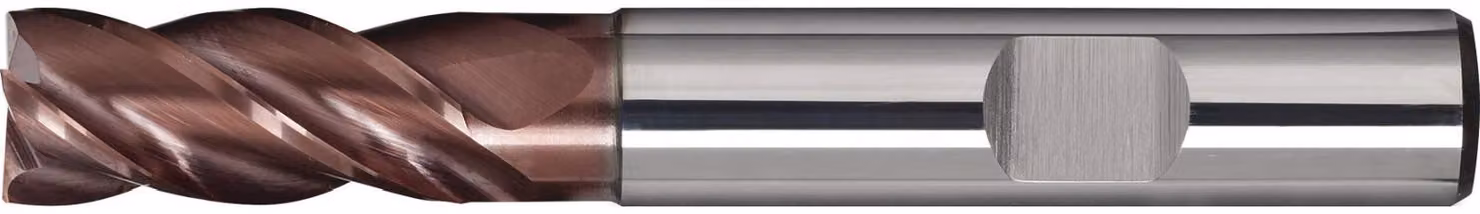 Fresa a gambo DIN 6527 L tipo N Lunghezza nominale 18 mm Lunghezza utile 50 mm VHM TiAlN DIN 6535 HB Numero di taglienti 4 lunghi