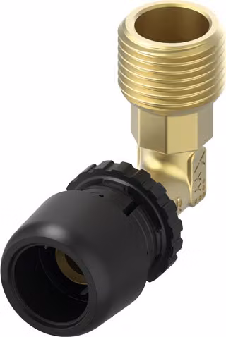 Raccordo angolare TECElogo-Ax, dimensione 25 x R 3/4, in bronzo al silicio