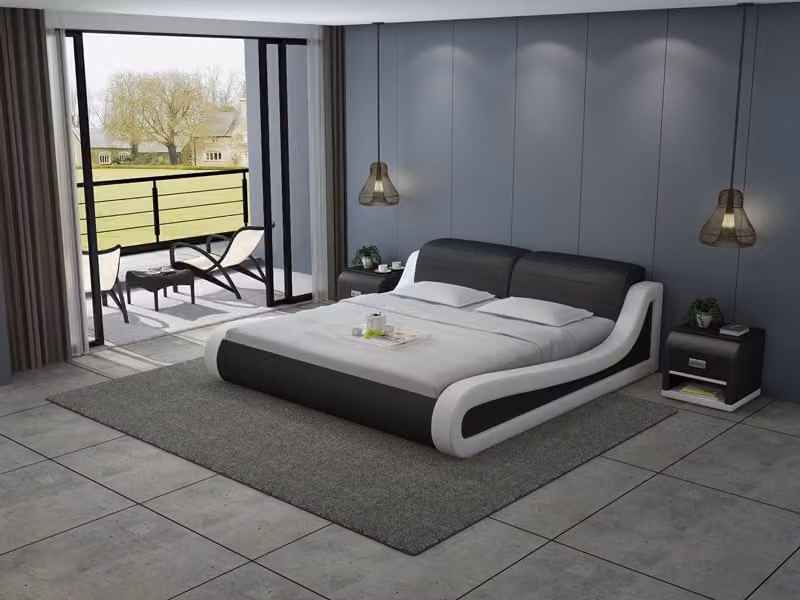 Leder Bett Design Polster Betten Luxus Doppel Hotel Ehe Big 140/160/180 LB8831