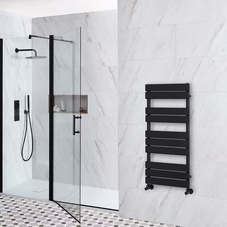Scaldasalviette Design Nero 975x450mm - Termoarredo Bagno - Stile Moderno - Lustro