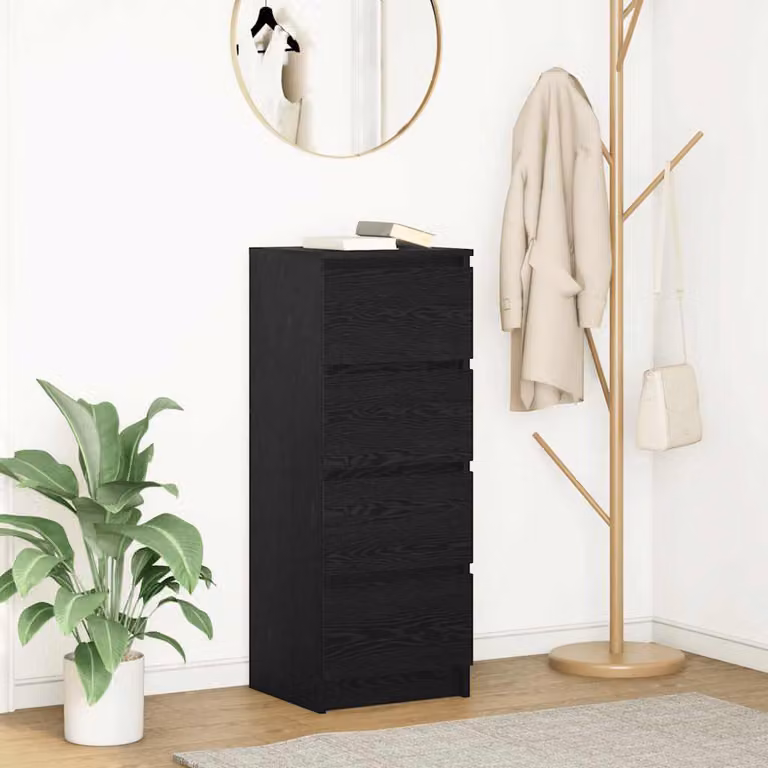 Credenza moderna vidaXL in legno nero, sospesa, L: 37,5 cm, P: 35 cm, H: 99 cm