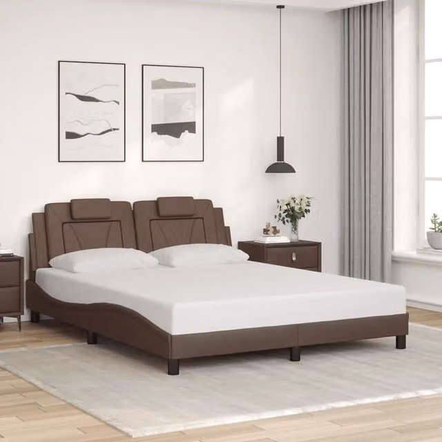 Giroletto Viana senza Materasso Marrone 160x200cm in Similpelle 3208105