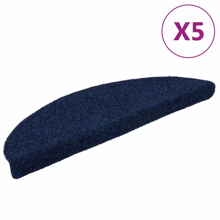 vidaXL Tappetini per scale autoadesivi 5 pz 56x17x3 cm blu navy