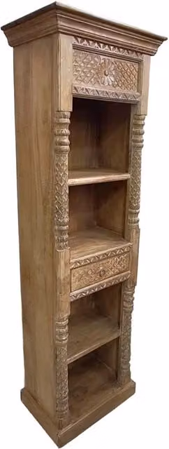 Scaffale in legno finitura artigianale marrone 57x38x180 cm