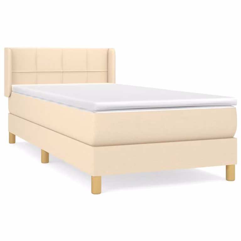 Giroletto a Molle con Materasso Crema 90x190 cm in Tessuto