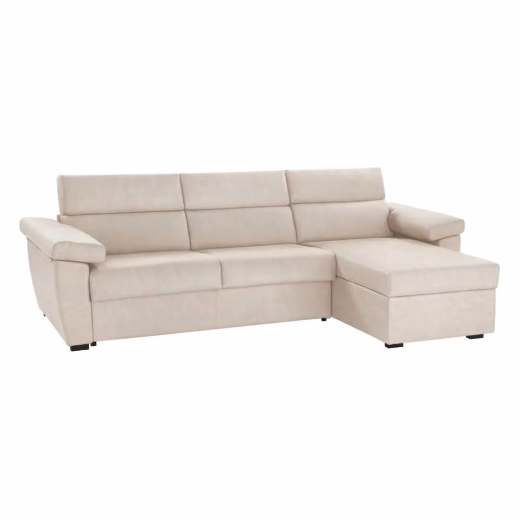 Divano angolare DMORA Ceto beige con penisola sfoderabile Made in Italy L/P/H: 285 x 160 x 45 cm – 2