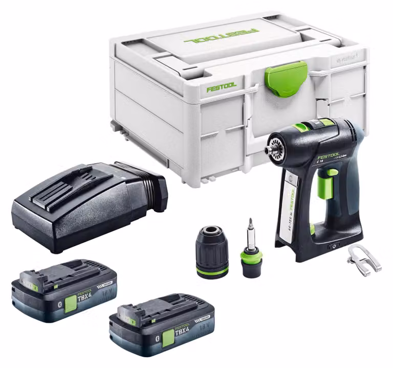 Trapano avvitatore a batteria Festool C 18-Basic 18 V 45 Nm Brushless + 2x batteria 4,0 Ah + caricabatterie + Systainer