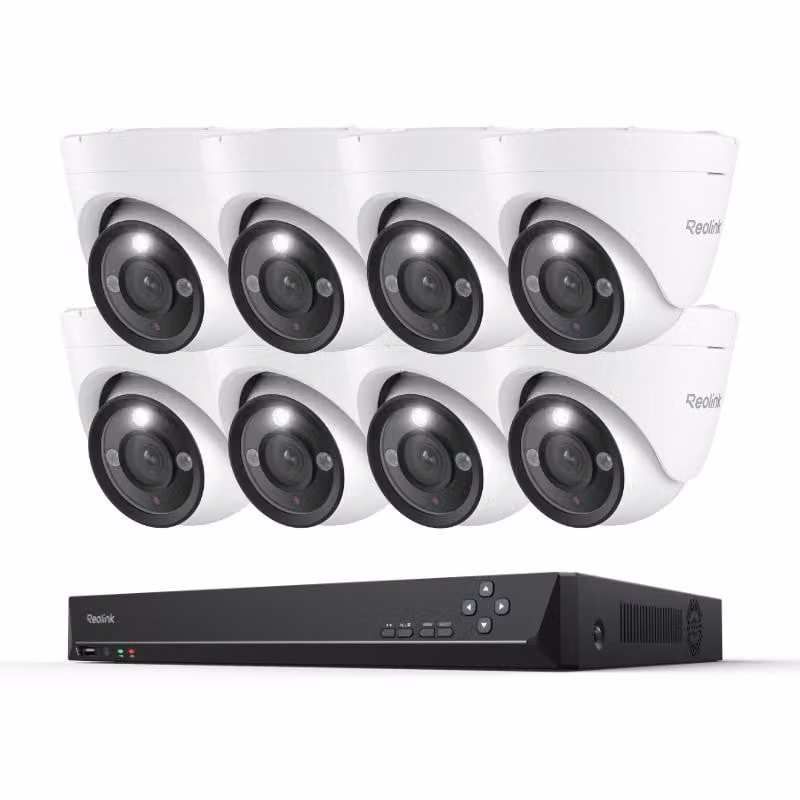 Reolink RLK16-1200D8-A, sistema di sorveglianza PoE 12MP, NVR 16CH 4TB HDD e 8X telecamera di sicurezza, registrazione 24/7, Spotlight, rilevamento intelligente