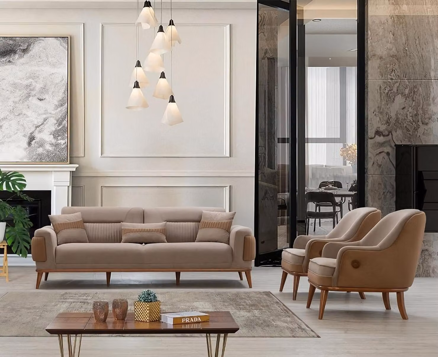 Modernes universelles Möbelset – Sofa und Sessel