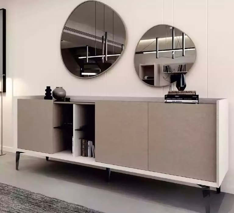 Sideboard ins Wohnzimmer modern luxuriös Möbel color grau Kommode