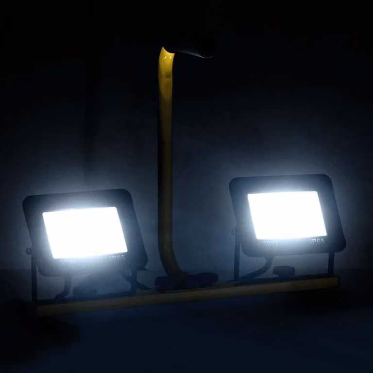 vidaXL Proiettore LED con impugnatura 2x30 W bianco freddo