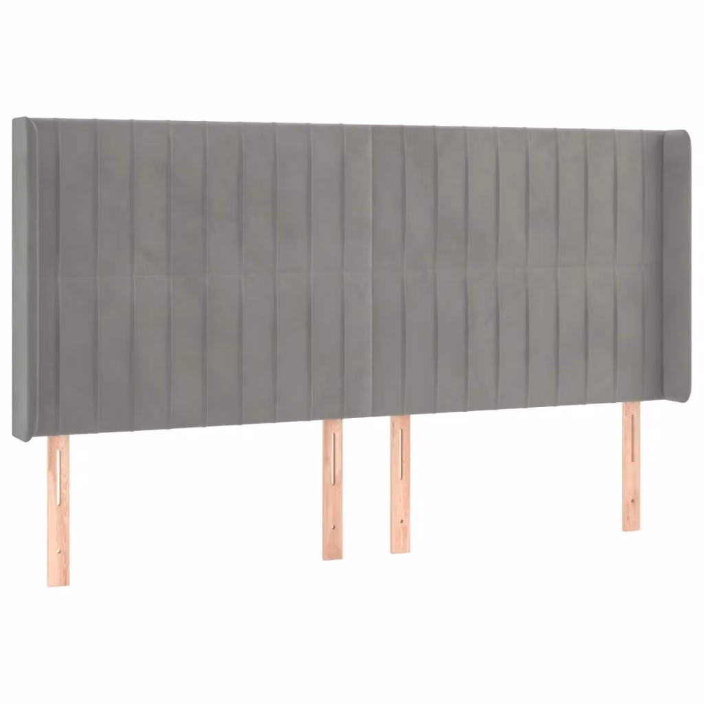 Testiera con Orecchie Design Mania in Velluto Grigio Chiaro L: 183 cm, P: 16 cm, H: 118/128 cm – 2