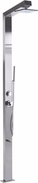 Set Doccia Miscelatore da Giardino per Esterni in Acciaio Inox e ABS Color Argento con Funzione Pioggia Moderno