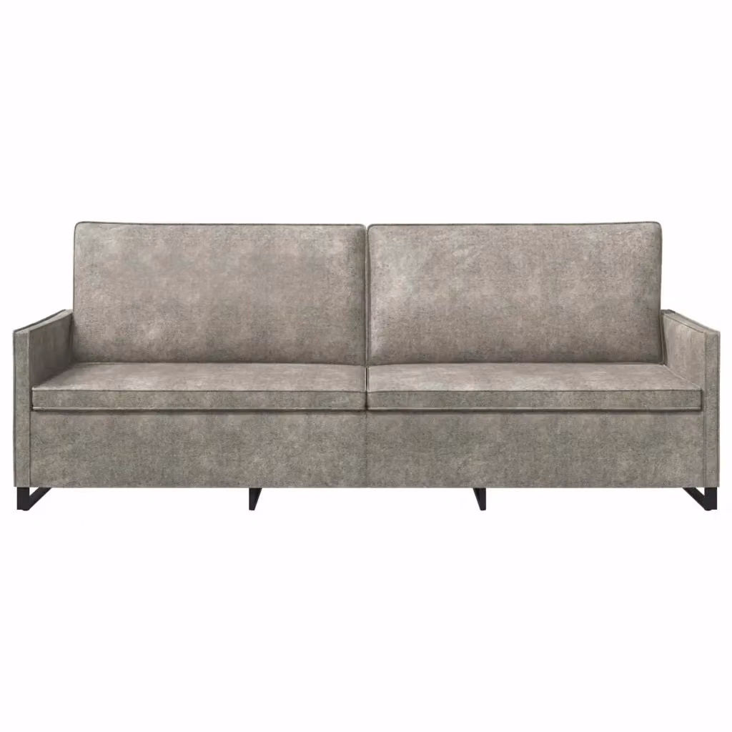 Divano a 3 posti vidaXL Grigio con struttura in metallo e poggiatesta regolabile L: 220 cm, P: 81 cm, H: 82 cm – 2