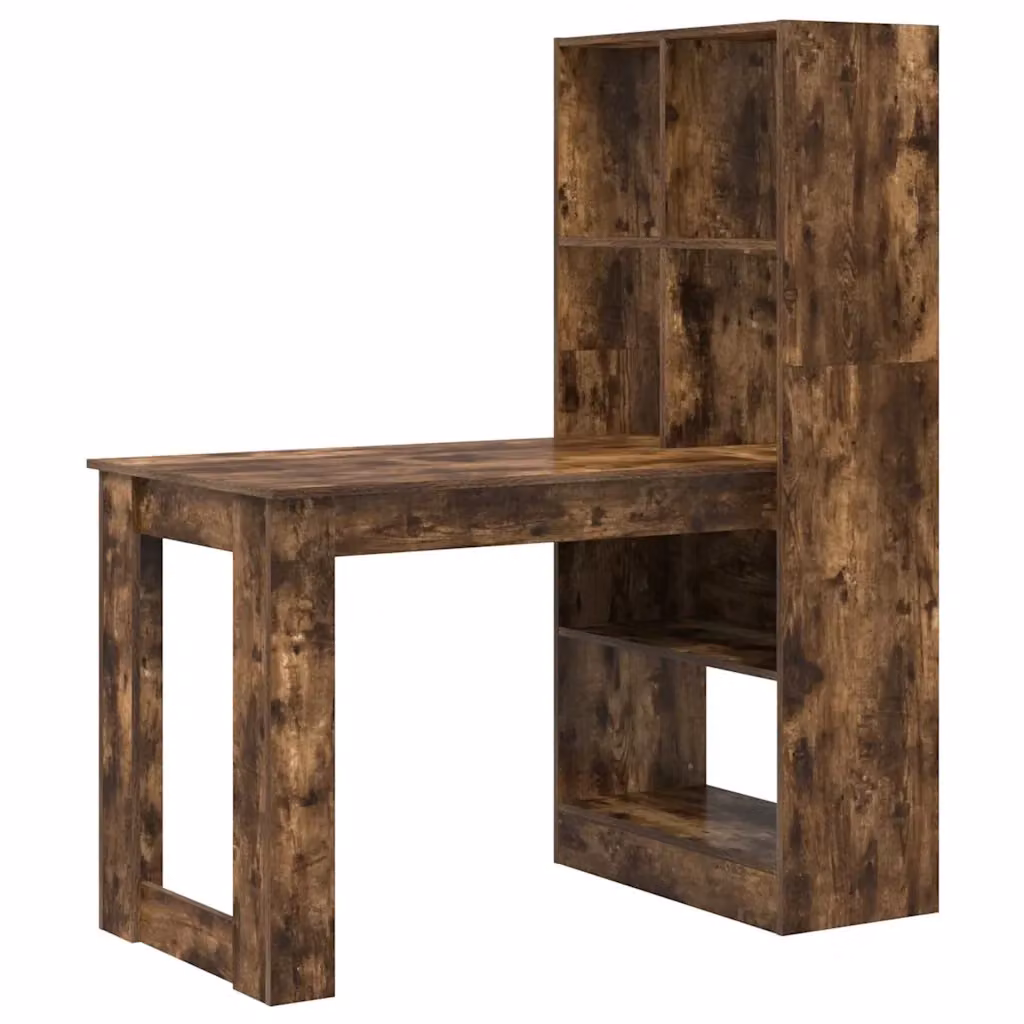 Scrivania moderna vidaXL in legno ingegnerizzato rovere fumé marrone L/P/H: 122 x 67 x 145 cm – 2
