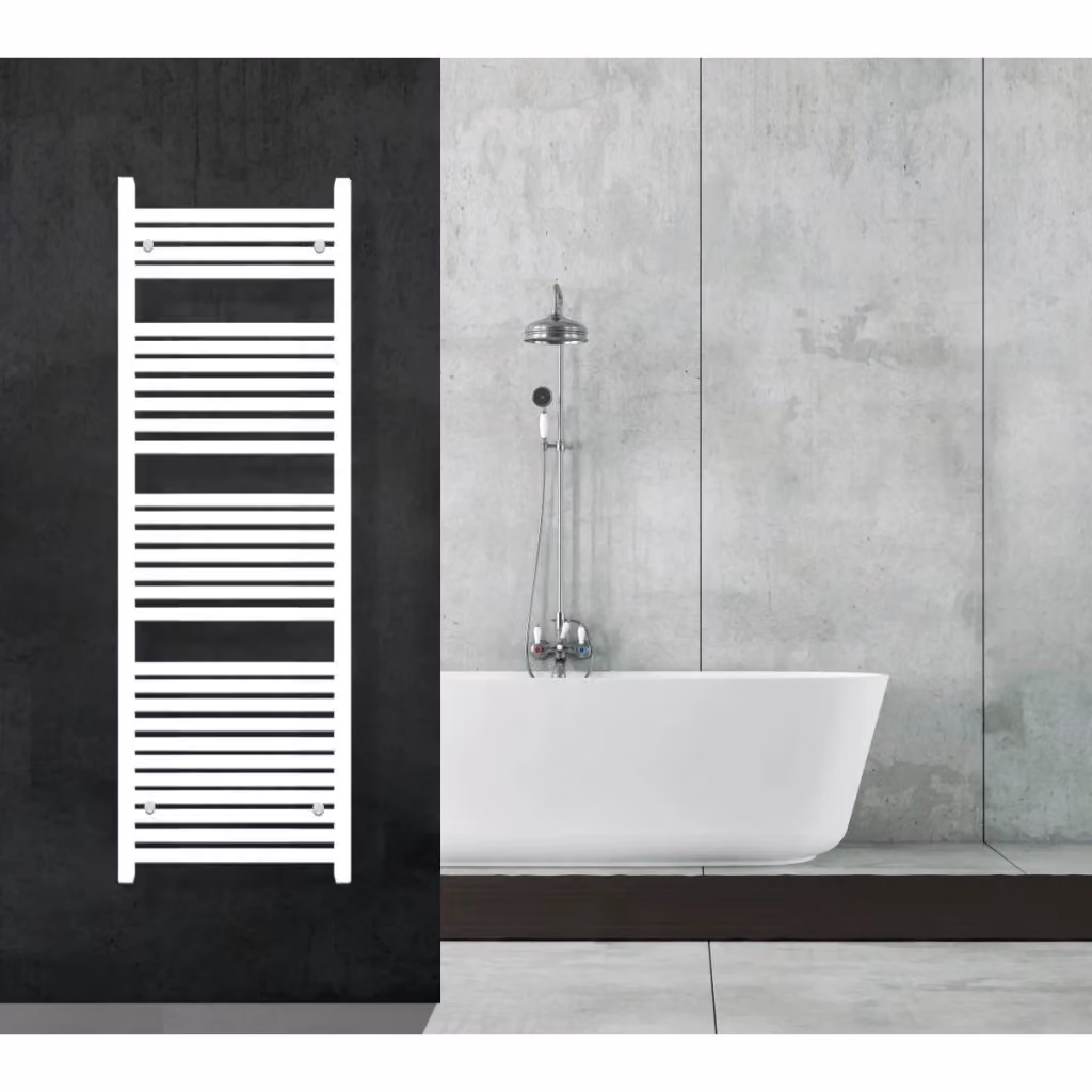 Scaldasalviette termoarredo idraulico Olimpo Docce in acciaio bianco H: 150 cm, L: 55 cm, interasse 50 cm – 2